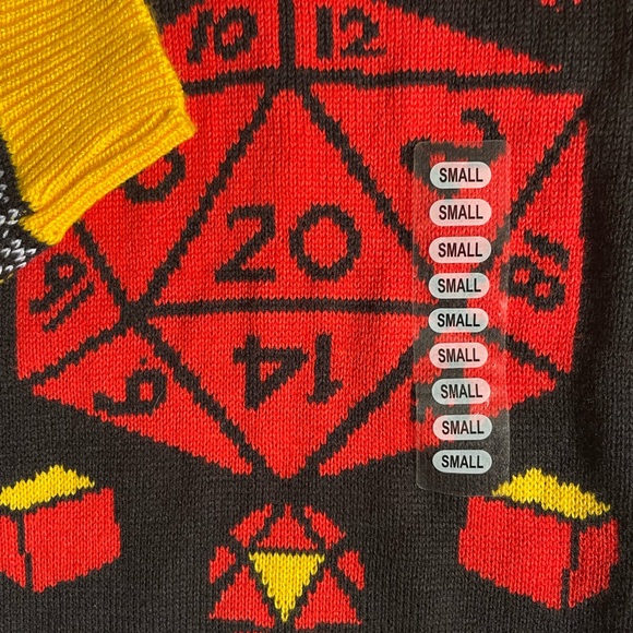 Dungeons And Dragons Ugly Christmas Sweater Mens Small- Gamestop Xmas NEW - Picture 2 of 8